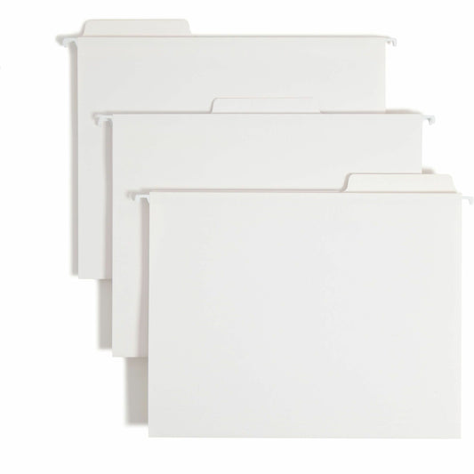 Smead FasTab 1/3 Tab Cut Letter Recycled Hanging Folder - 8 1/2" x 11" - Assorted Tab Position - 11 pt. - White - 20 / B