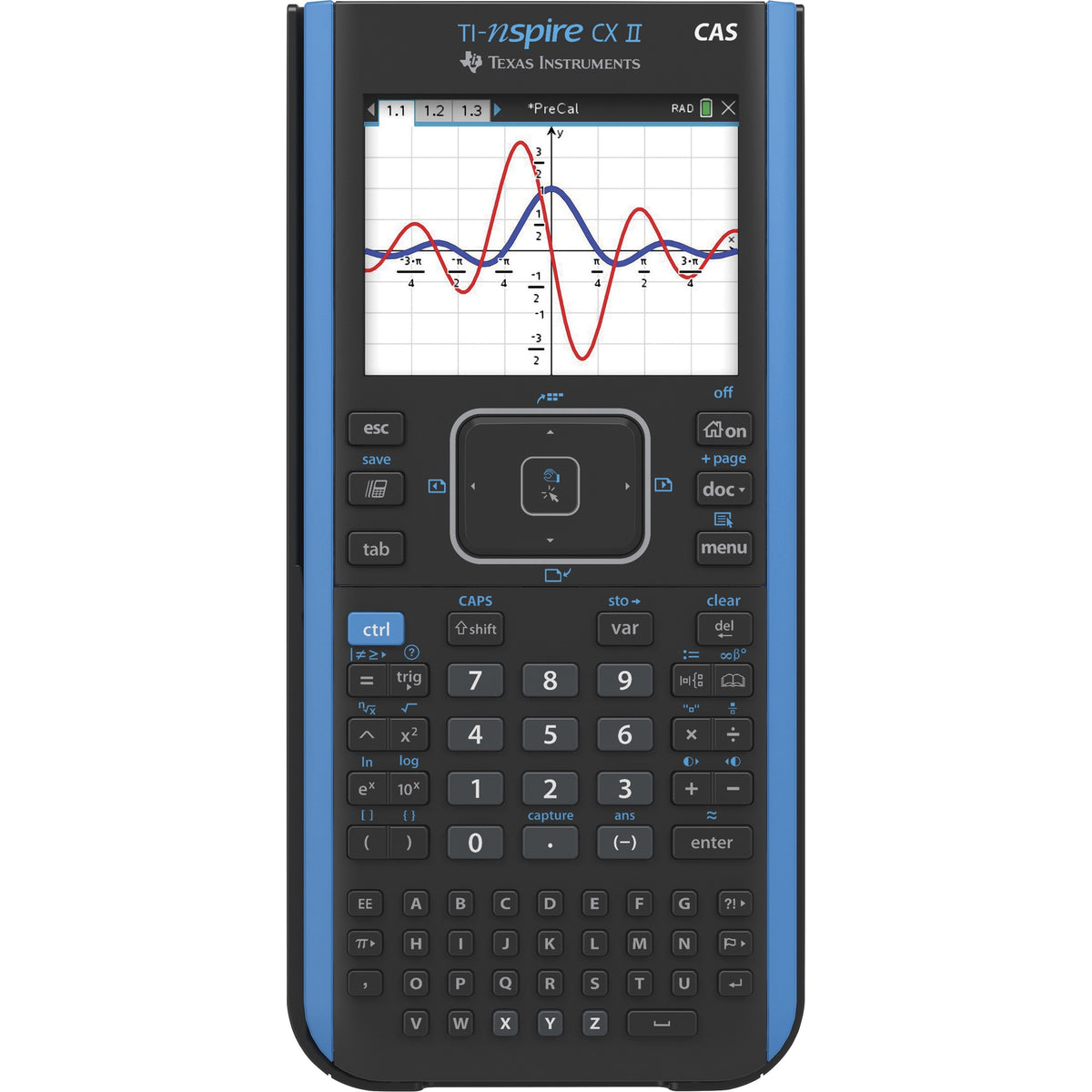 Texas Instruments Nspire CX II CAS Graphing Calculator - Rechargeable, Computer Algebra System (CAS) - Battery Powered -