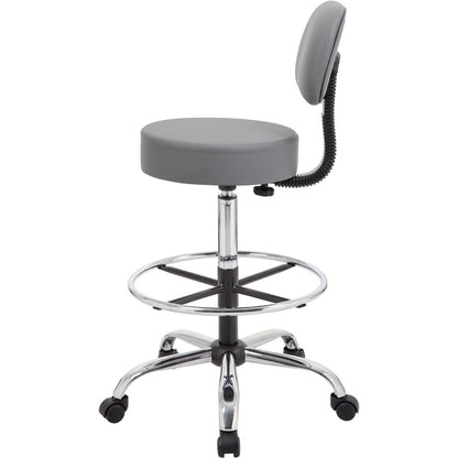 Boss B16245-GY Drafting Stool - Gray Seat Color - Vinyl, Foam Seat Material - Gray Back Color - Vinyl, Plush Back Materi