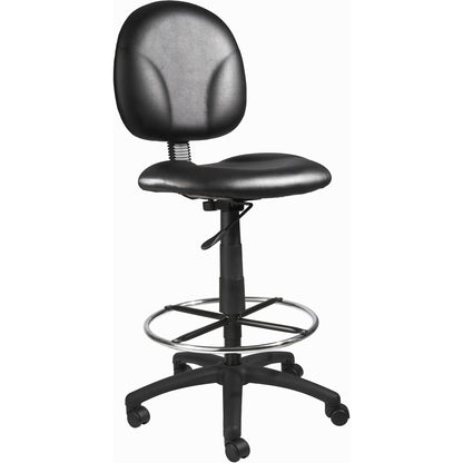 Boss Stand Up Drafting Stool with Foot Rest Black - Black Seat Color - Vinyl Seat Material - Black Back Color - Vinyl Ba