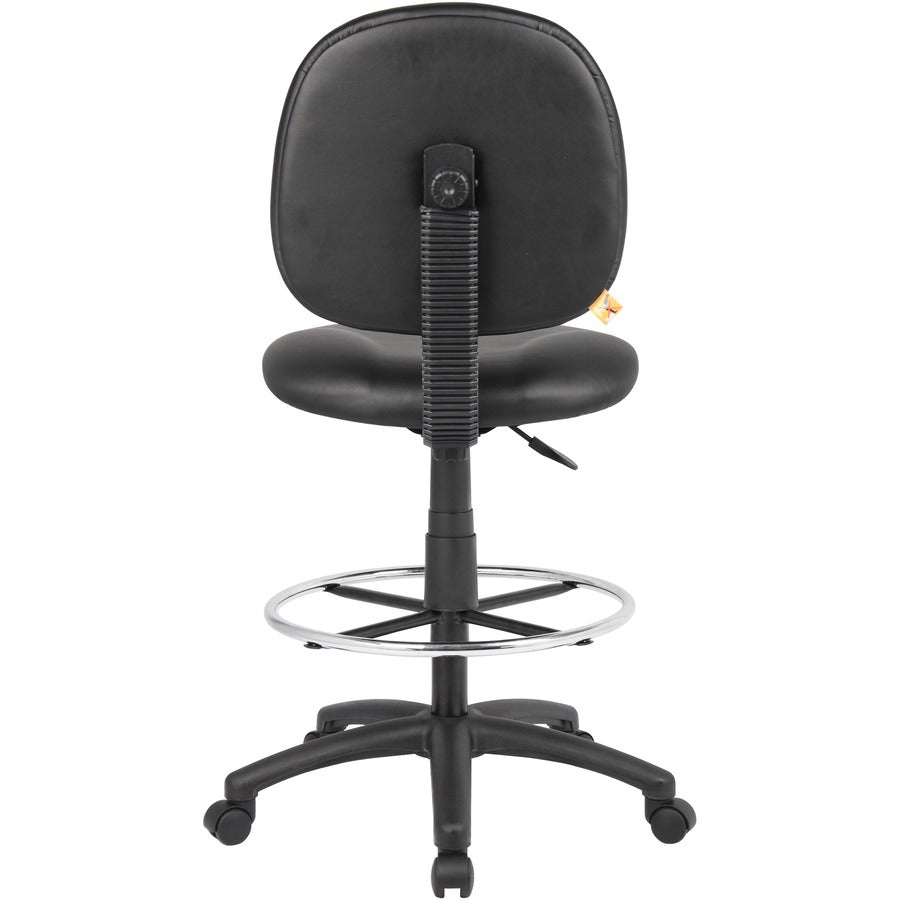 Boss Stand Up Drafting Stool with Foot Rest Black - Black Seat Color - Vinyl Seat Material - Black Back Color - Vinyl Ba