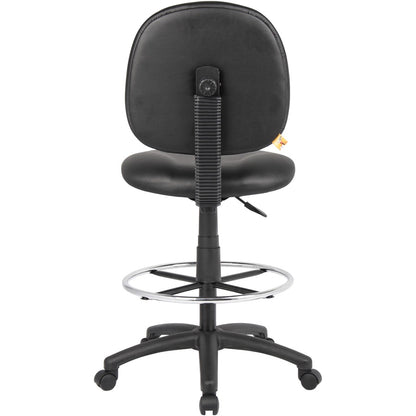 Boss Stand Up Drafting Stool with Foot Rest Black - Black Seat Color - Vinyl Seat Material - Black Back Color - Vinyl Ba