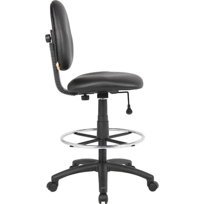 Boss Stand Up Drafting Stool with Foot Rest Black - Black Seat Color - Vinyl Seat Material - Black Back Color - Vinyl Ba