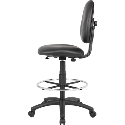 Boss Stand Up Drafting Stool with Foot Rest Black - Black Seat Color - Vinyl Seat Material - Black Back Color - Vinyl Ba