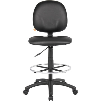 Boss Stand Up Drafting Stool with Foot Rest Black - Black Seat Color - Vinyl Seat Material - Black Back Color - Vinyl Ba