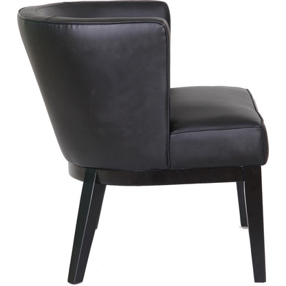 Boss Ava Accent Chair-Black - Black Seat Color - Vinyl, Plush Seat Material - Black Back Color - Vinyl Back Material - B