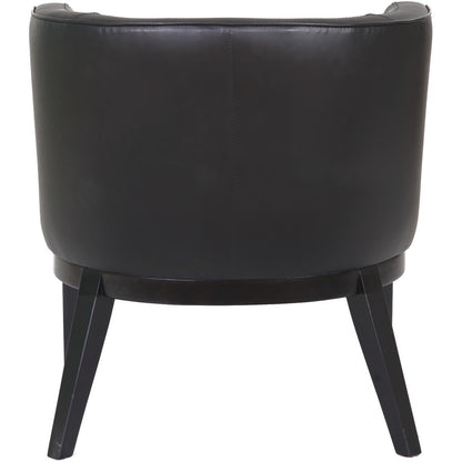 Boss Ava Accent Chair-Black - Black Seat Color - Vinyl, Plush Seat Material - Black Back Color - Vinyl Back Material - B