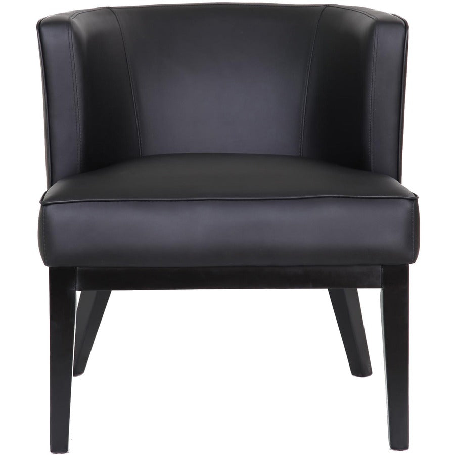 Boss Ava Accent Chair-Black - Black Seat Color - Vinyl, Plush Seat Material - Black Back Color - Vinyl Back Material - B