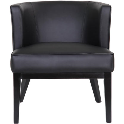 Boss Ava Accent Chair-Black - Black Seat Color - Vinyl, Plush Seat Material - Black Back Color - Vinyl Back Material - B