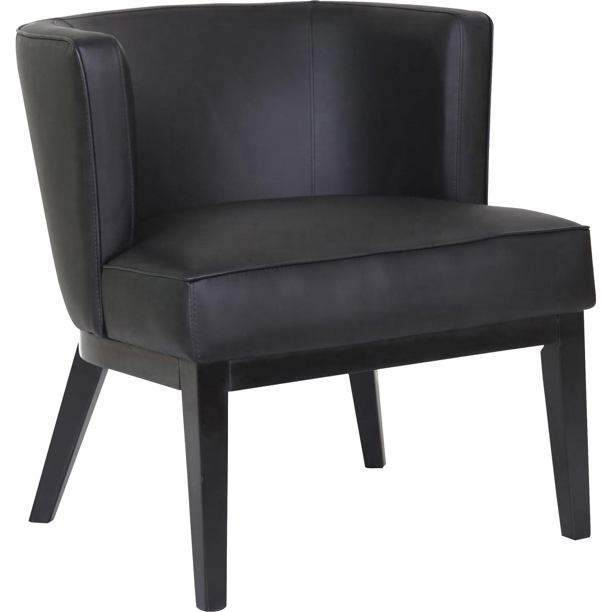 Boss Ava Accent Chair-Black - Black Seat Color - Vinyl, Plush Seat Material - Black Back Color - Vinyl Back Material - B