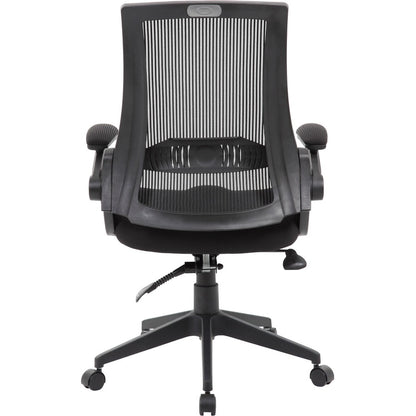 Boss Mesh Back, Flip Arm Task Chair - Black Seat Color - Black Back Color - Black Frame Color - 5-star Base - 1 Each
