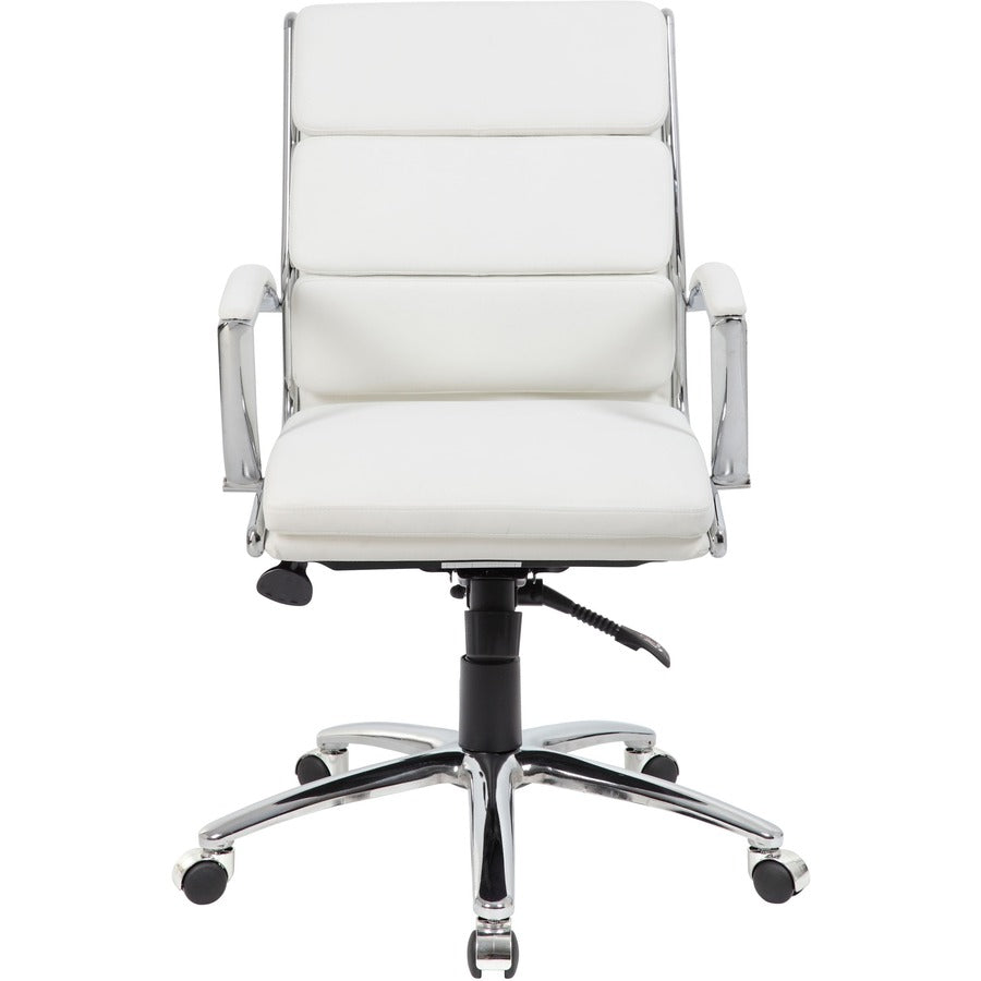 Boss CaressoftPlus™ Executive Mid-Back Chair - White Seat Color - Vinyl Seat Material - White Back Color - Vinyl Back Ma