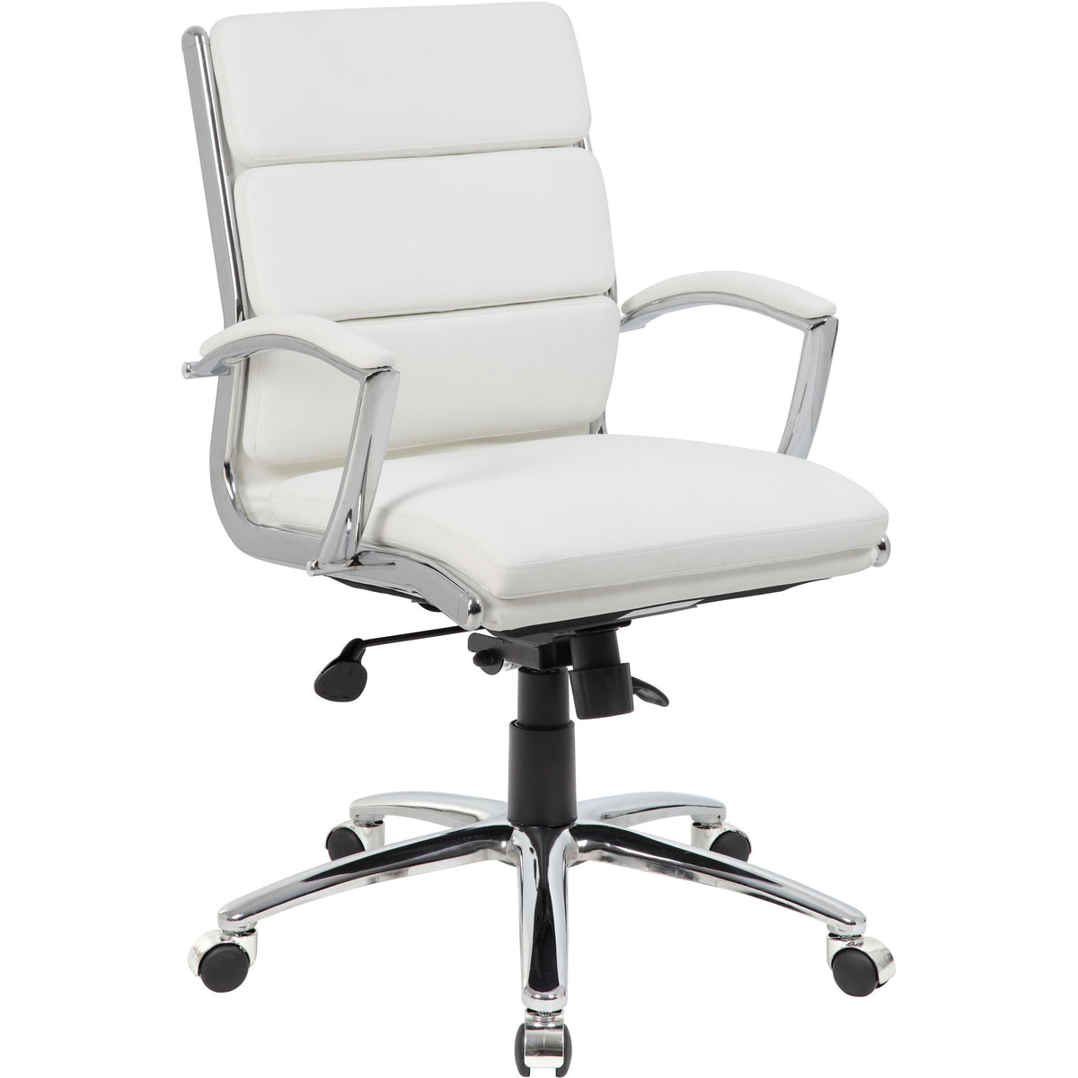 Boss CaressoftPlus™ Executive Mid-Back Chair - White Seat Color - Vinyl Seat Material - White Back Color - Vinyl Back Ma