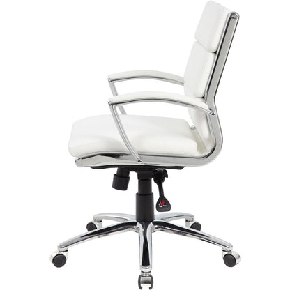 Boss CaressoftPlus™ Executive Mid-Back Chair - White Seat Color - Vinyl Seat Material - White Back Color - Vinyl Back Ma