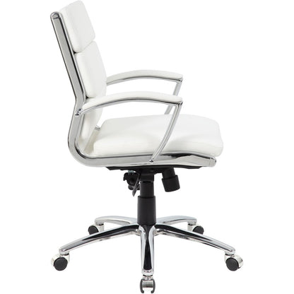 Boss CaressoftPlus™ Executive Mid-Back Chair - White Seat Color - Vinyl Seat Material - White Back Color - Vinyl Back Ma
