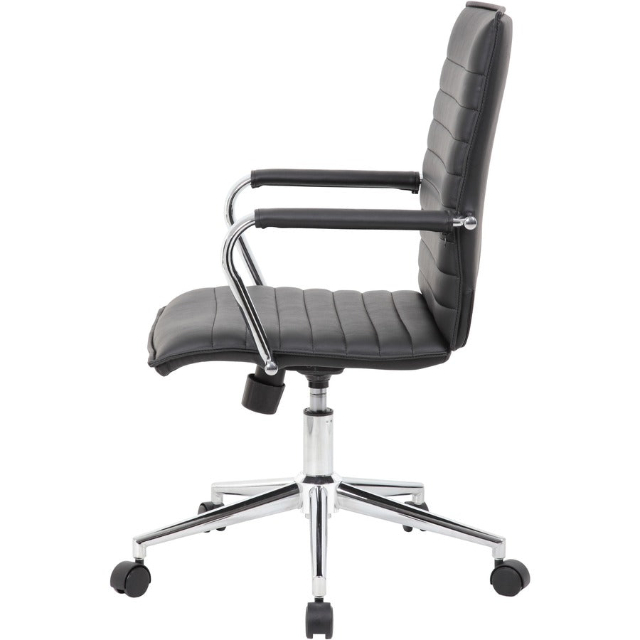 Boss Black Vinyl Hospitality Chair - Black Seat Color - Vinyl Seat Material - Black Back Color - Vinyl Back Material - C
