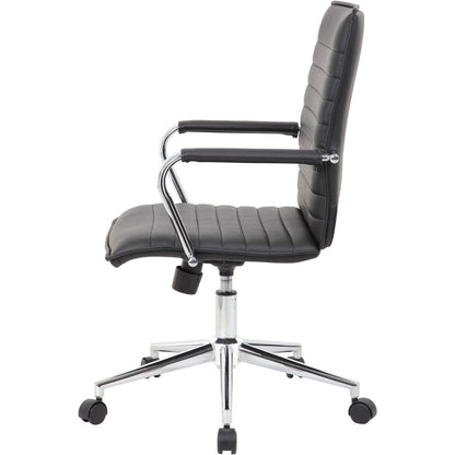 Boss Black Vinyl Hospitality Chair - Black Seat Color - Vinyl Seat Material - Black Back Color - Vinyl Back Material - C