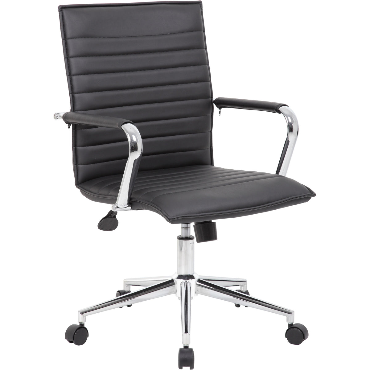 Boss Black Vinyl Hospitality Chair - Black Seat Color - Vinyl Seat Material - Black Back Color - Vinyl Back Material - C