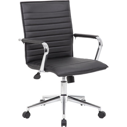 Boss Black Vinyl Hospitality Chair - Black Seat Color - Vinyl Seat Material - Black Back Color - Vinyl Back Material - C