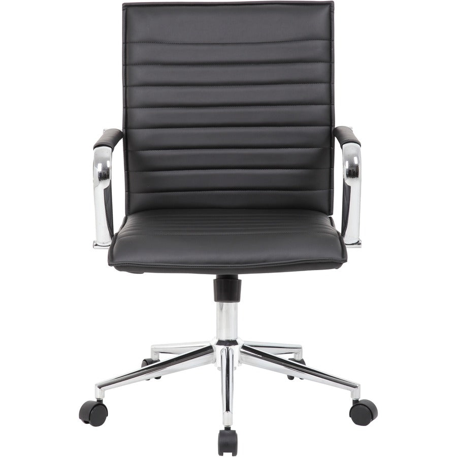 Boss Black Vinyl Hospitality Chair - Black Seat Color - Vinyl Seat Material - Black Back Color - Vinyl Back Material - C