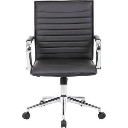 Boss Black Vinyl Hospitality Chair - Black Seat Color - Vinyl Seat Material - Black Back Color - Vinyl Back Material - C