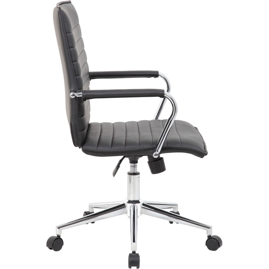 Boss Black Vinyl Hospitality Chair - Black Seat Color - Vinyl Seat Material - Black Back Color - Vinyl Back Material - C