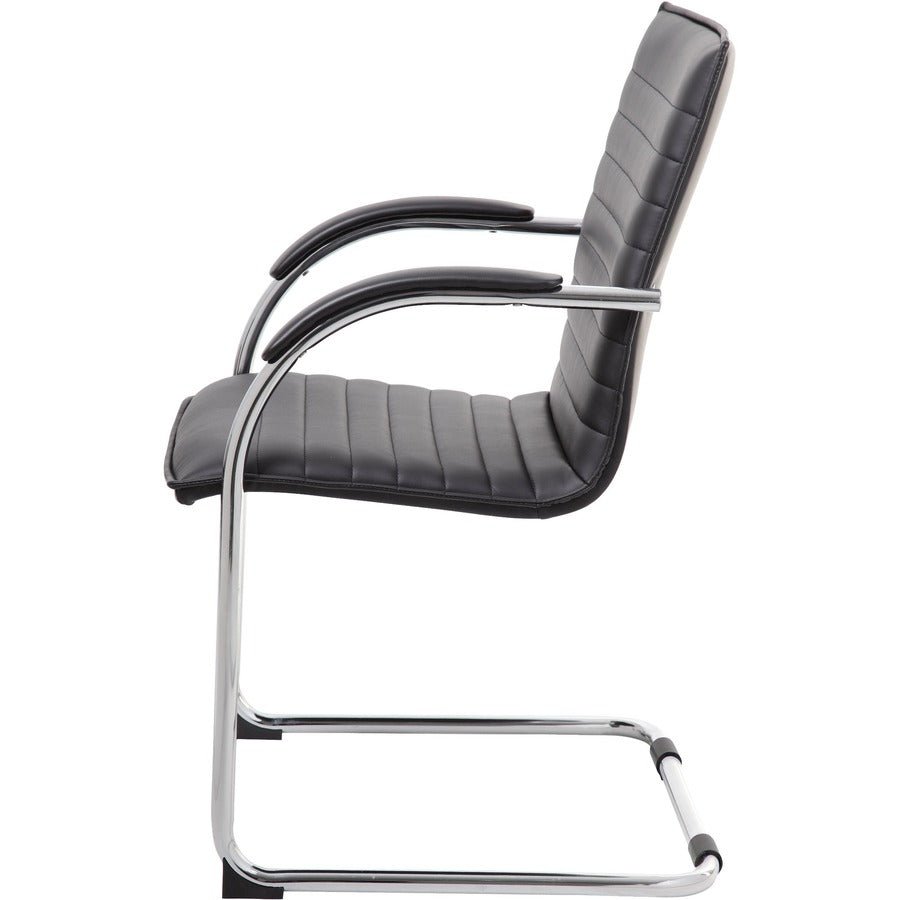 Boss Chrome Frame Vinyl Side Chairs - Black Seat Color - Vinyl Seat Material - Black Back Color - Vinyl Back Material - 