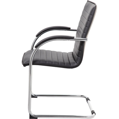 Boss Chrome Frame Vinyl Side Chairs - Black Seat Color - Vinyl Seat Material - Black Back Color - Vinyl Back Material - 