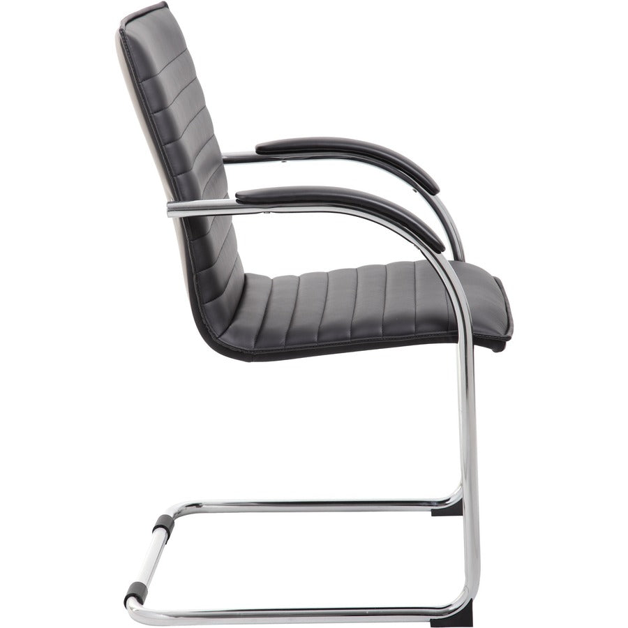 Boss Chrome Frame Vinyl Side Chairs - Black Seat Color - Vinyl Seat Material - Black Back Color - Vinyl Back Material - 