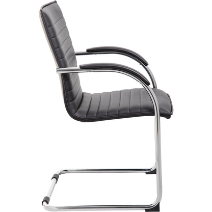 Boss Chrome Frame Vinyl Side Chairs - Black Seat Color - Vinyl Seat Material - Black Back Color - Vinyl Back Material - 