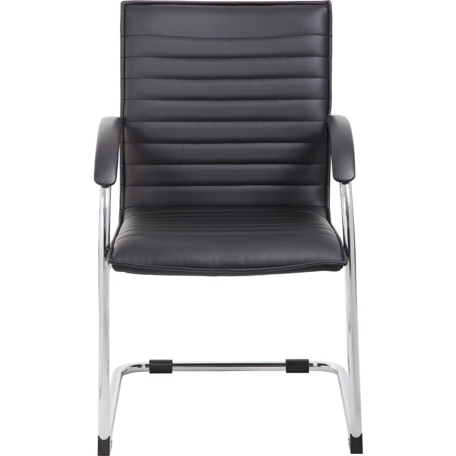 Boss Chrome Frame Vinyl Side Chairs - Black Seat Color - Vinyl Seat Material - Black Back Color - Vinyl Back Material - 