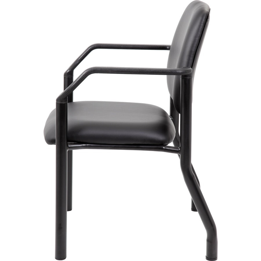 Boss Antimicrobial Guest Chair, 300 lb. Weight Capacity - Black Seat Color - Vinyl Seat Material - Black Back Color - Vi