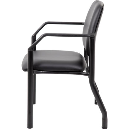 Boss Antimicrobial Guest Chair, 300 lb. Weight Capacity - Black Seat Color - Vinyl Seat Material - Black Back Color - Vi