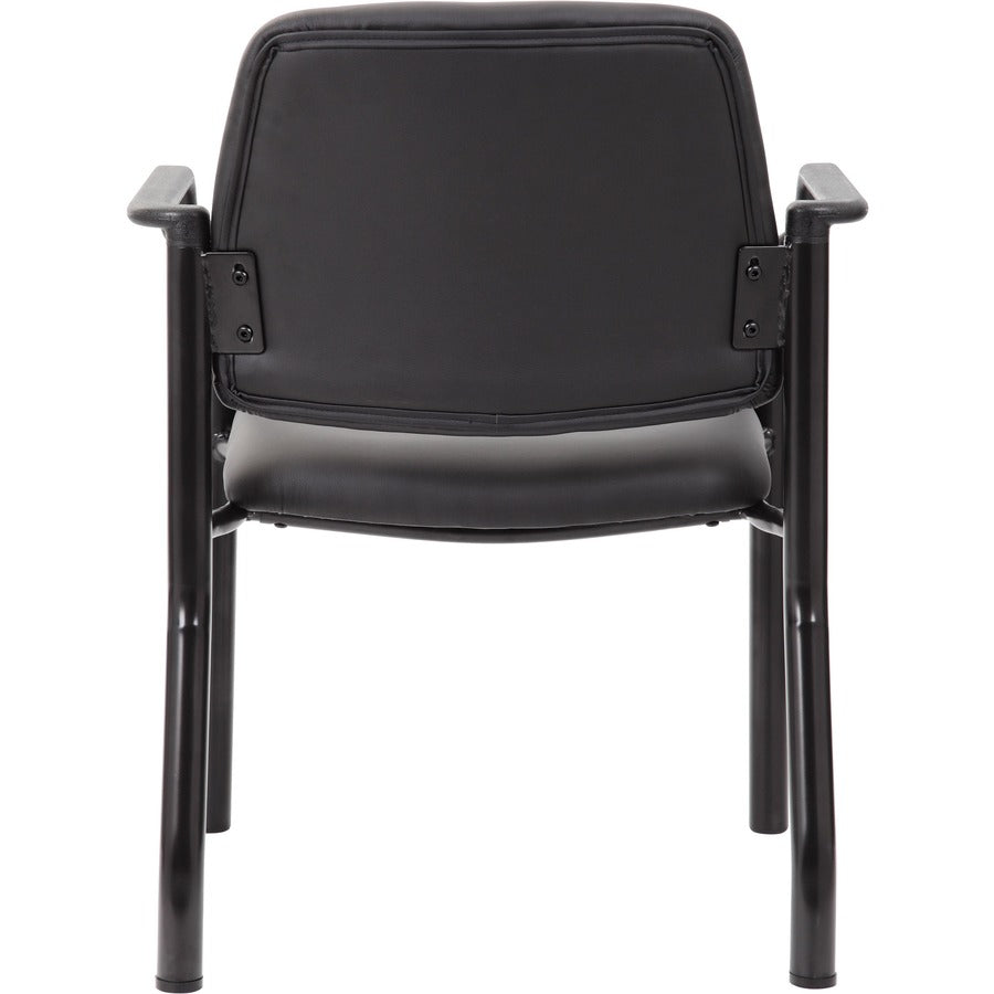 Boss Antimicrobial Guest Chair, 300 lb. Weight Capacity - Black Seat Color - Vinyl Seat Material - Black Back Color - Vi
