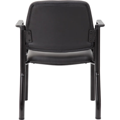 Boss Antimicrobial Guest Chair, 300 lb. Weight Capacity - Black Seat Color - Vinyl Seat Material - Black Back Color - Vi