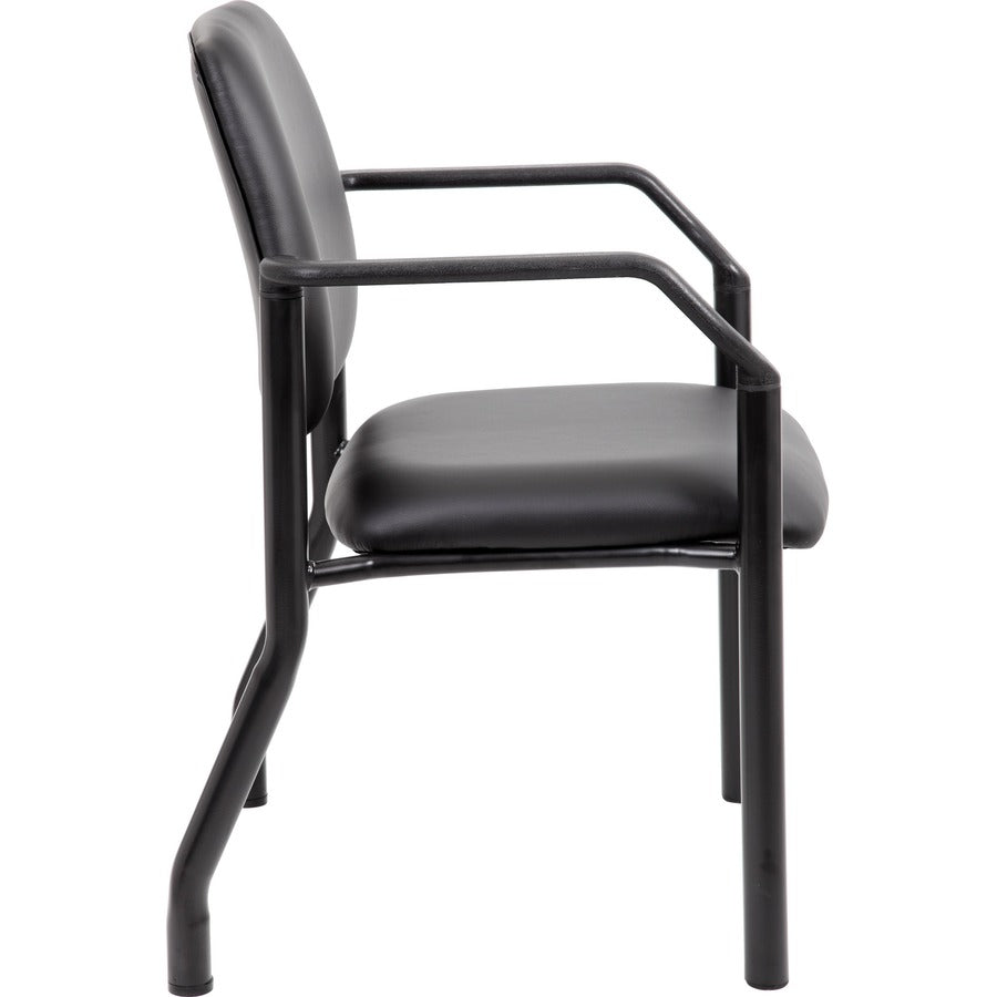 Boss Antimicrobial Guest Chair, 300 lb. Weight Capacity - Black Seat Color - Vinyl Seat Material - Black Back Color - Vi