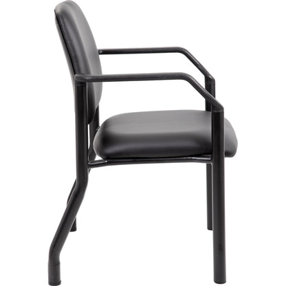 Boss Antimicrobial Guest Chair, 300 lb. Weight Capacity - Black Seat Color - Vinyl Seat Material - Black Back Color - Vi