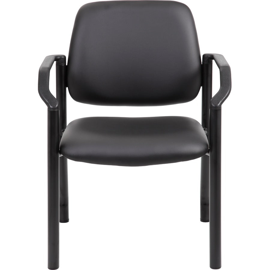 Boss Antimicrobial Guest Chair, 300 lb. Weight Capacity - Black Seat Color - Vinyl Seat Material - Black Back Color - Vi