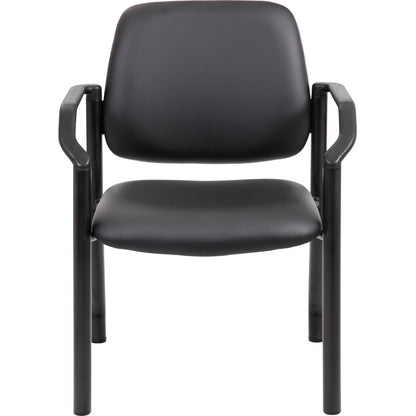 Boss Antimicrobial Guest Chair, 300 lb. Weight Capacity - Black Seat Color - Vinyl Seat Material - Black Back Color - Vi