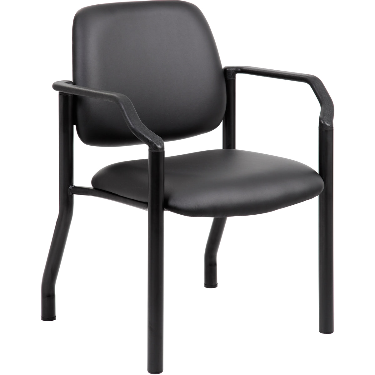 Boss Antimicrobial Guest Chair, 300 lb. Weight Capacity - Black Seat Color - Vinyl Seat Material - Black Back Color - Vi