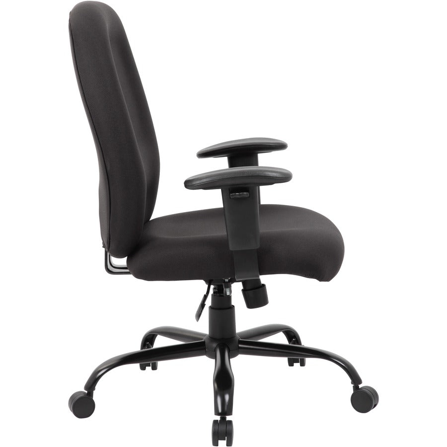 Boss Heavy Duty Task Chair- 400 lbs - Black Seat Color - Crepe Fabric Seat Material - Black Back Color - Crepe Fabric Ba