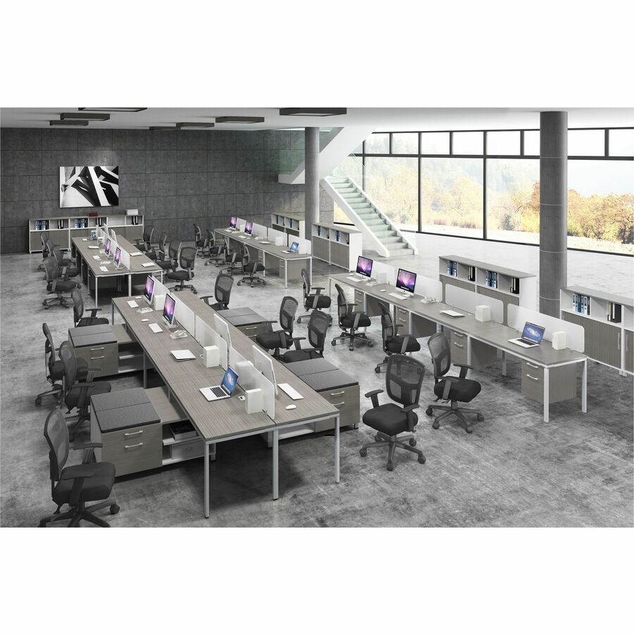 Boss 45" Privacy Panel, Plexiglass - 15.6" Height x 45" Width x 0.2" Depth - Material: Plexiglass - Finish: Silver - 1 E