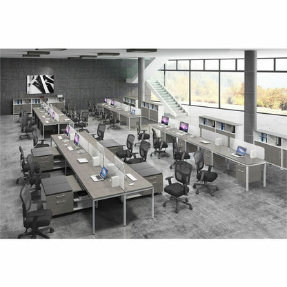 Boss 45" Privacy Panel, Plexiglass - 15.6" Height x 45" Width x 0.2" Depth - Material: Plexiglass - Finish: Silver - 1 E