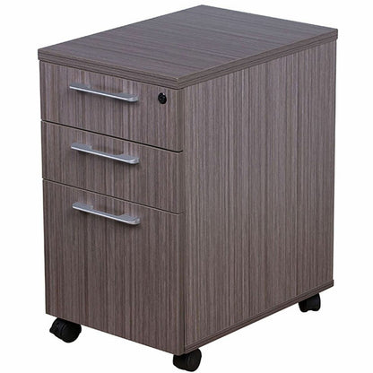 Boss Simple System Mobile Pedestal Box/Box/File - 26.8" Height x 15.8" Width x 22" Depth - Finish: Driftwood, Silver - 1