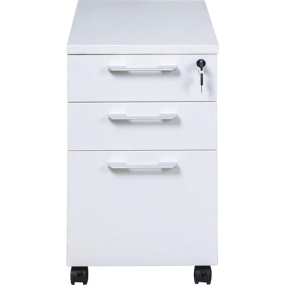 Boss Simple System Mobile Pedestal Box/Box/File - 26.8" Height x 15.8" Width x 22" Depth - Finish: White - 1 Each