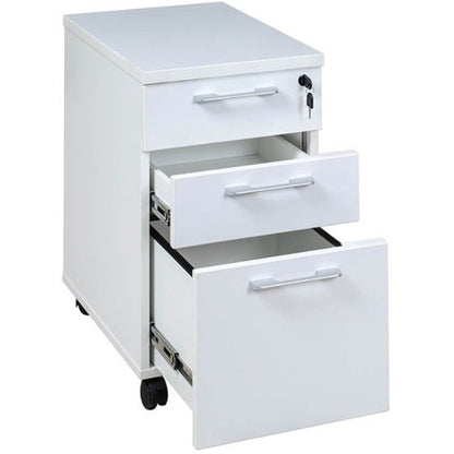 Boss Simple System Mobile Pedestal Box/Box/File - 26.8" Height x 15.8" Width x 22" Depth - Finish: White - 1 Each