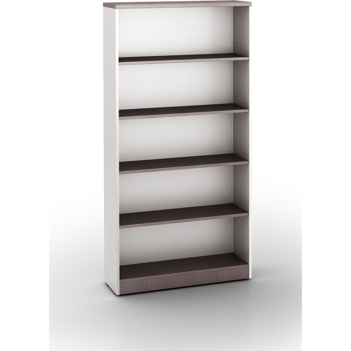 Boss Simple System 35 x 12 Bookcase, Driftwood - 71" Height x 35.4" Width x 11.8" Depth - Finish: Driftwood, Silver - 1 