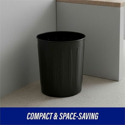Genuine Joe 6-gallon Fire-safe Trash Can - 6 gal Capacity - Fire-Safe, Sturdy - 14" Height x 13" Diameter - Metal, Steel