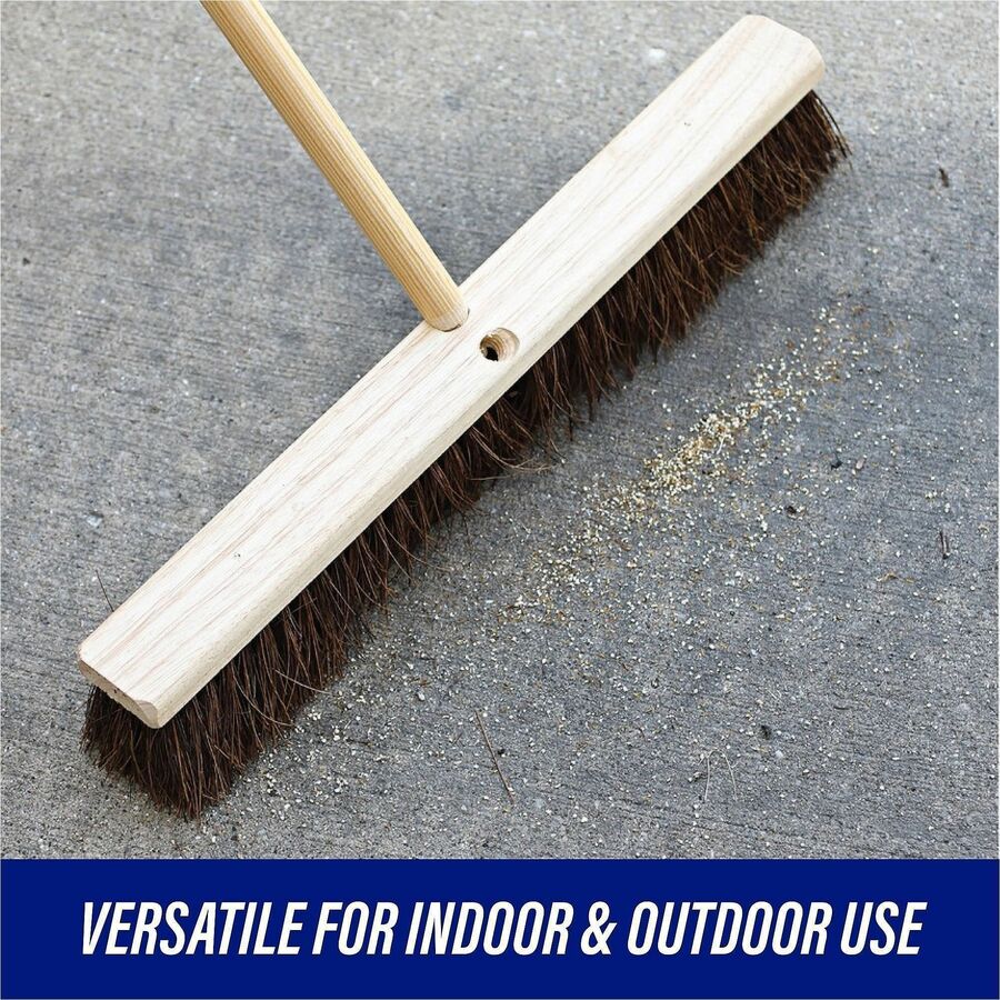 Genuine Joe 24" Push Broomhead - Palmyra Bristle - 24" Overall Length - Brown - 12 / Carton