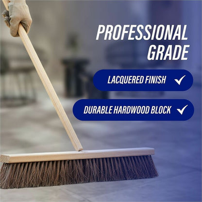 Genuine Joe 24" Push Broomhead - Palmyra Bristle - 24" Overall Length - Brown - 12 / Carton